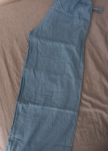 Bohem Tarzı Mavi Geniş Kesim Denim Pantolon - Görsel 3