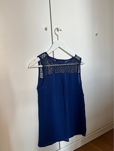 Zara mavi basic bluz