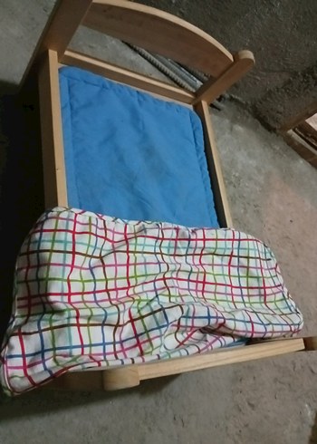 WoodFace Ahşap Çocuk Oyuncak Beşik - Görsel 4