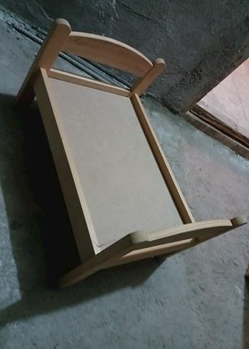 WoodFace Ahşap Çocuk Oyuncak Beşik - Görsel 3