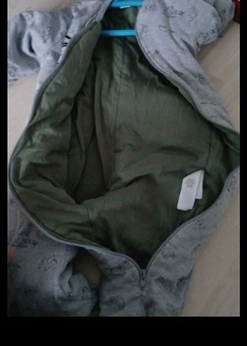 Gri Erkek Çocuk Fermuarlı Uzun Kollu Tulum - Görsel 3