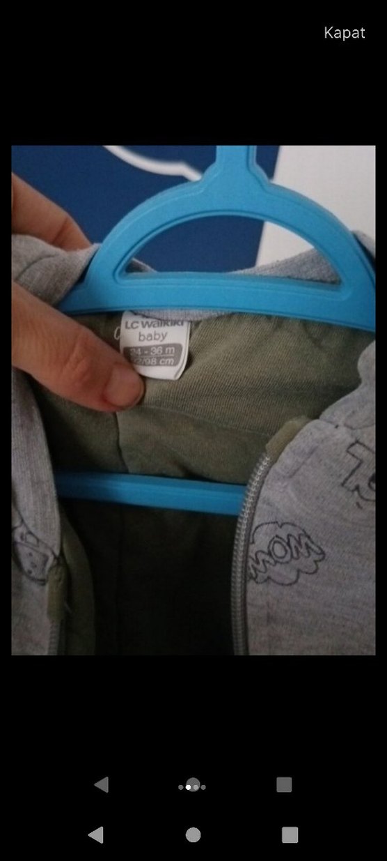 Gri Erkek Çocuk Fermuarlı Uzun Kollu Tulum - Görsel 2