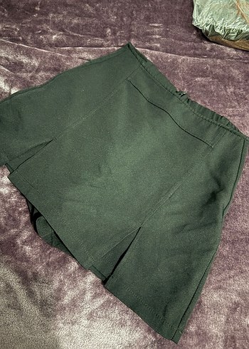 Trendyolmilla Siyah Çift Yırtmaçlı Süper Mini Etek - Görsel 2