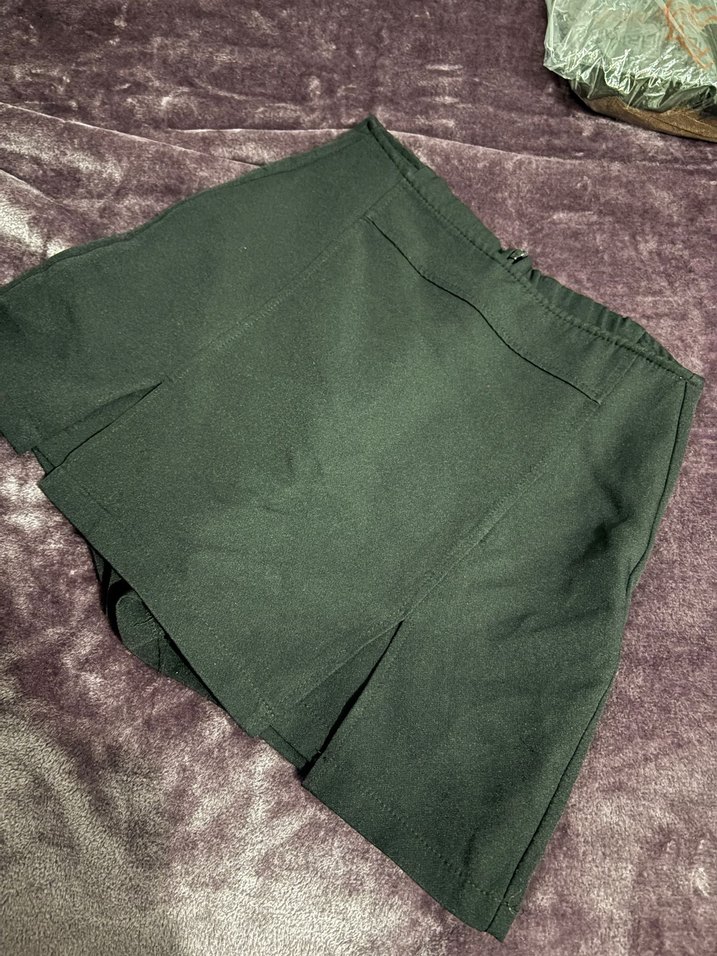 Trendyolmilla Siyah Çift Yırtmaçlı Süper Mini Etek - Görsel 2