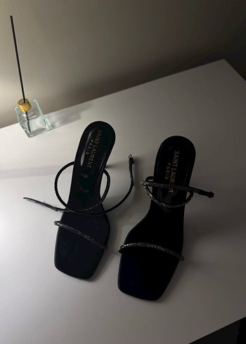 Siyah Saint Laurent Kadın Topuklu Ayakkabı