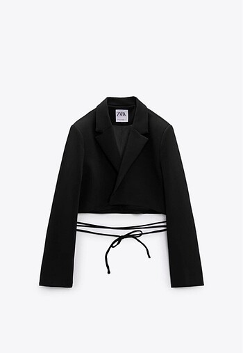Zara Siyah Crop Blazer Ceket