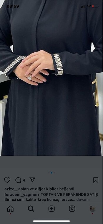 42 Beden Taşlı abaya