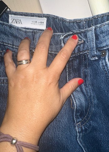 Kız Çocuk Zara Mavi Midi  Kot Pantolon - Görsel 3