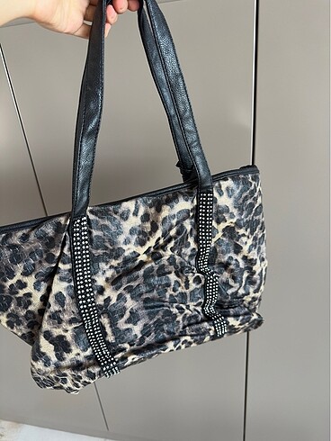 Vintage leopar çanta