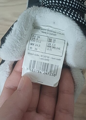 39 Beden siyah Renk decathlon kadin bot