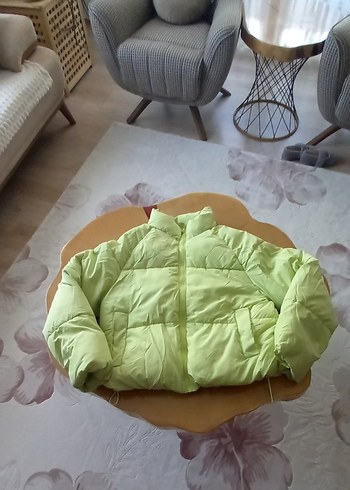 Kadın Yeşil Düğmeli Kışlık Ceket - Görsel 2