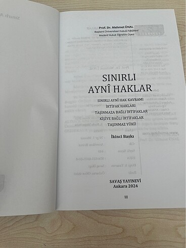  SINIRLI AYNİ HAKLAR EŞYA HUKULU