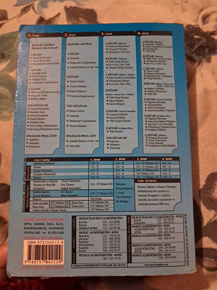 İşletme-İktisat 1. Sınıf B Kitabı - Murat Açıköğretim - Görsel 2