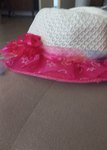 3-6 Ay, 17 cm Beden Tül Detaylı Pembe Örgü Kız Çocuk Şapkası yüzme kolluğu hediye