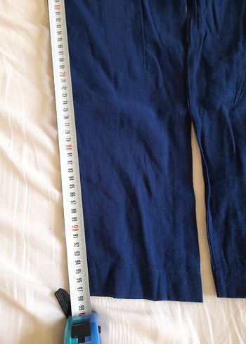 LC Waikiki Kadın Lacivert Keten Rahat Kesim Pantolon