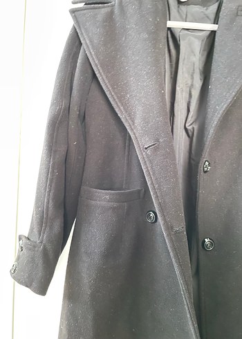 Adil Işık Antrasit Düğmeli Uzun Kaban - Görsel 4