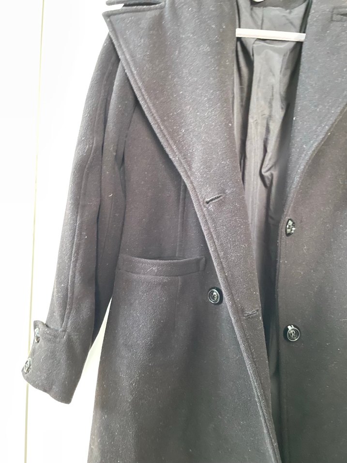 Adil Işık Antrasit Düğmeli Uzun Kaban - Görsel 4