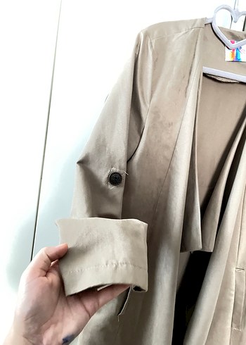 Drapeli Bej Midi  Ceketi - Görsel 4