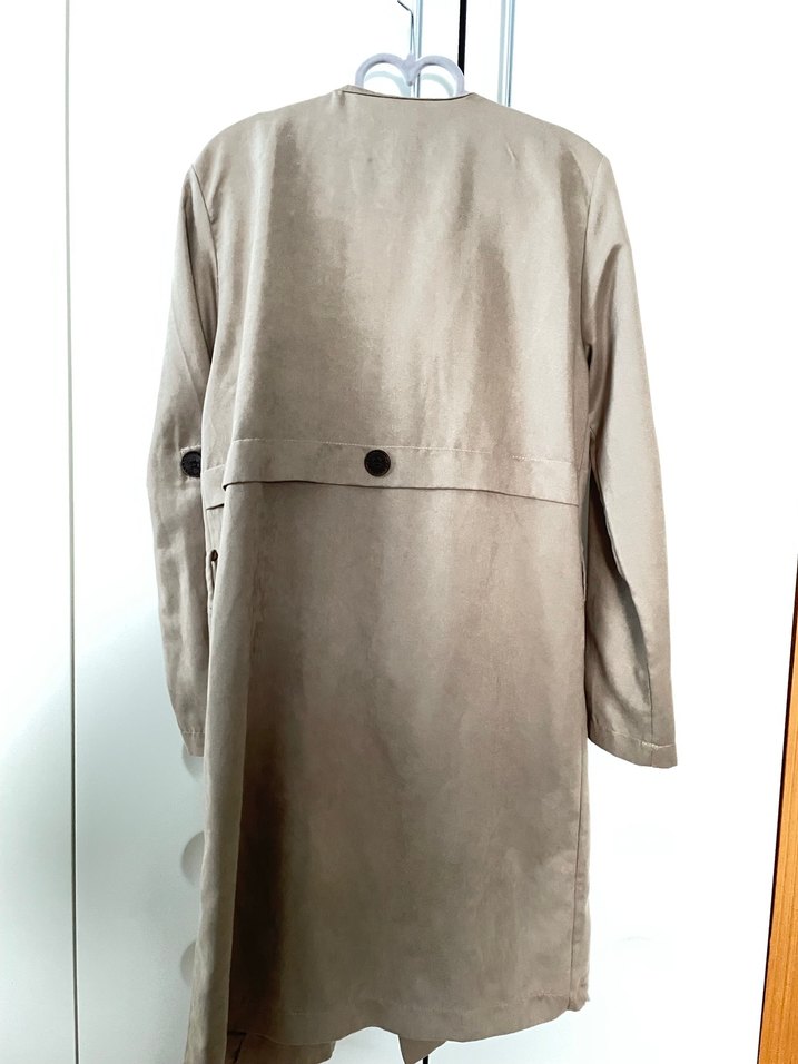 Drapeli Bej Midi  Ceketi - Görsel 2