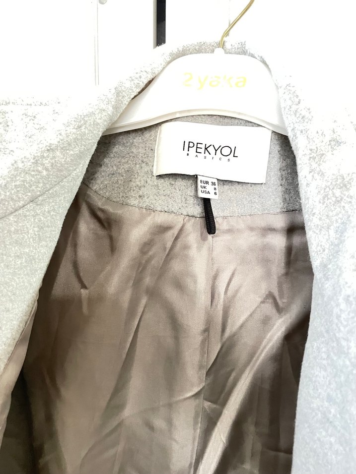 İpekyol Gri Düğmeli Kadın Kaban - Görsel 3