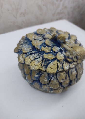 Altın Renkli Gold Tavuskuşu vintage kutu - Görsel 5