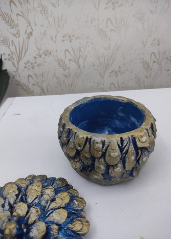 Altın Renkli Gold Tavuskuşu vintage kutu - Görsel 7