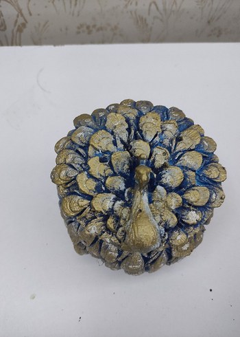 Altın Renkli Gold Tavuskuşu vintage kutu - Görsel 2