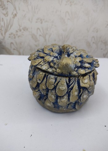 Altın Renkli Gold Tavuskuşu vintage kutu - Görsel 3