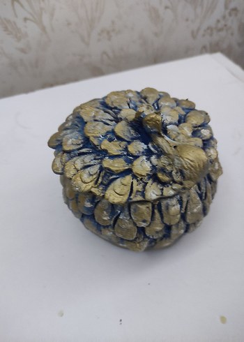 Altın Renkli Gold Tavuskuşu vintage kutu - Görsel 4