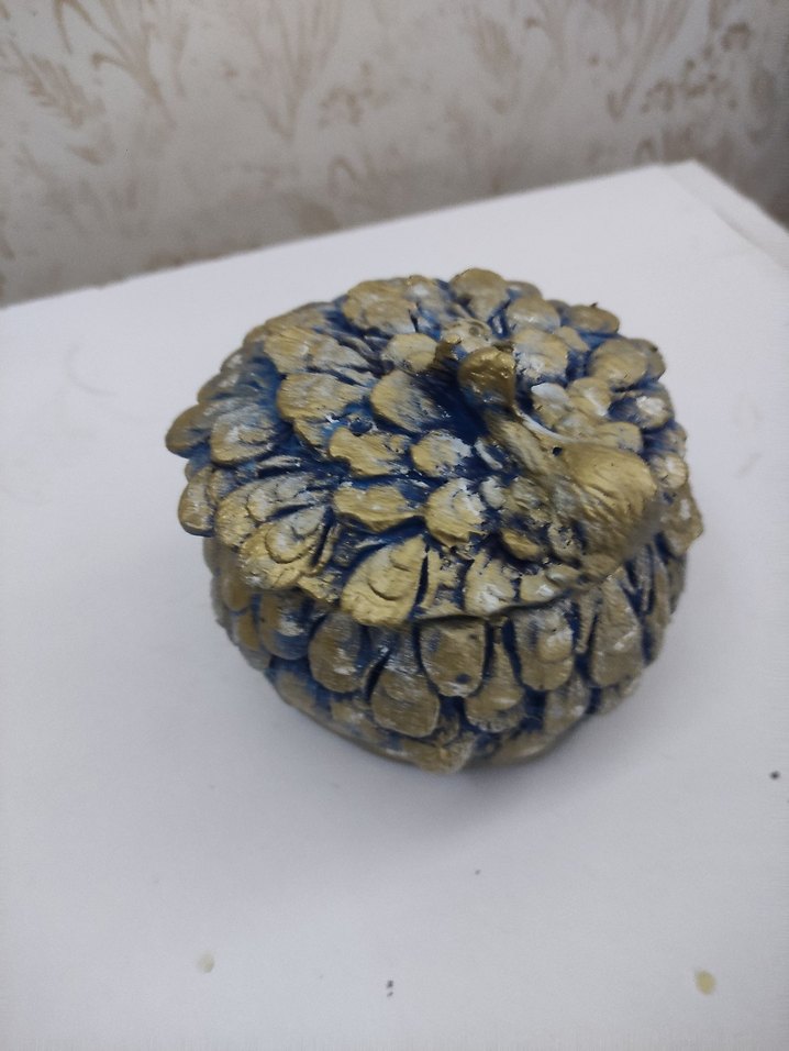 Altın Renkli Gold Tavuskuşu vintage kutu - Görsel 4