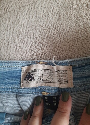 s Beden mavi Renk bershka vintage mini kot etek ??