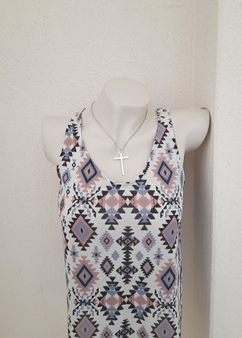 American Vintage Colin's vintage desenli sirt detayli bluz