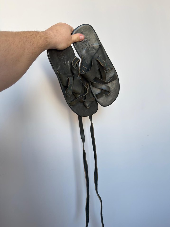 Deri erkek sandalet - Görsel 2