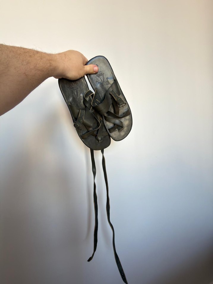 Deri erkek sandalet - Görsel 3