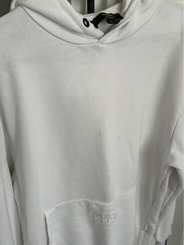 l Beden beyaz Renk Beyaz kapşonlu sweatshirt