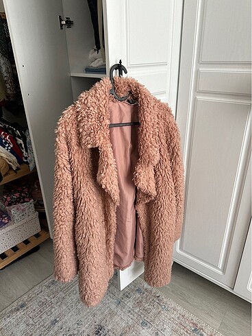 H&M pembe peluş kürk