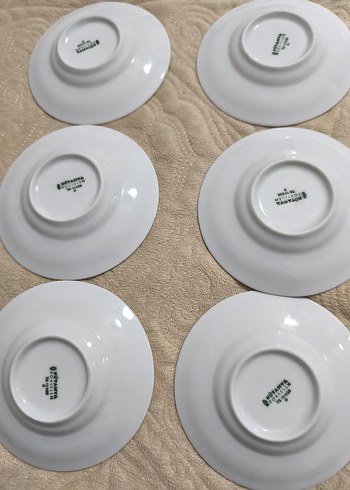 Beyaz Çiçek Desenli 6'lı çay Tabak Seti - Görsel 5