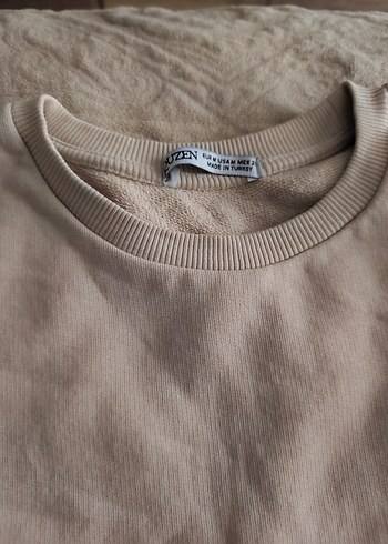 Bej uzun Kollu Kadın Sweatshirt - Görsel 4