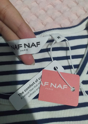 Naf Naf Düğmeli Çizgili kadın bluz
