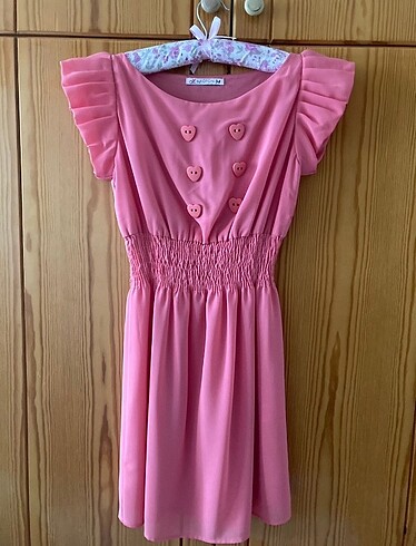Pembe Şifon Elbise