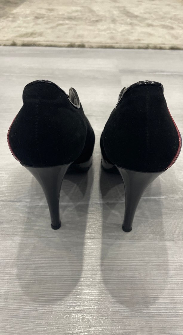 Siyah Nakışlı Stiletto Topuklu Kadın Bot - Görsel 4