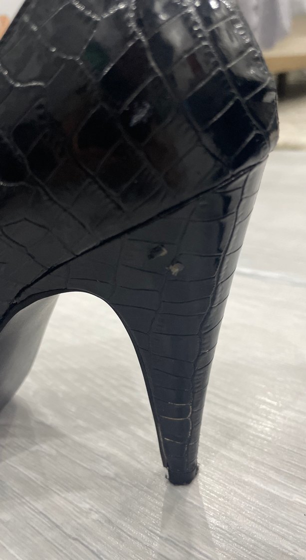 Klasik Siyah Yılan Desenli Stiletto - Görsel 3