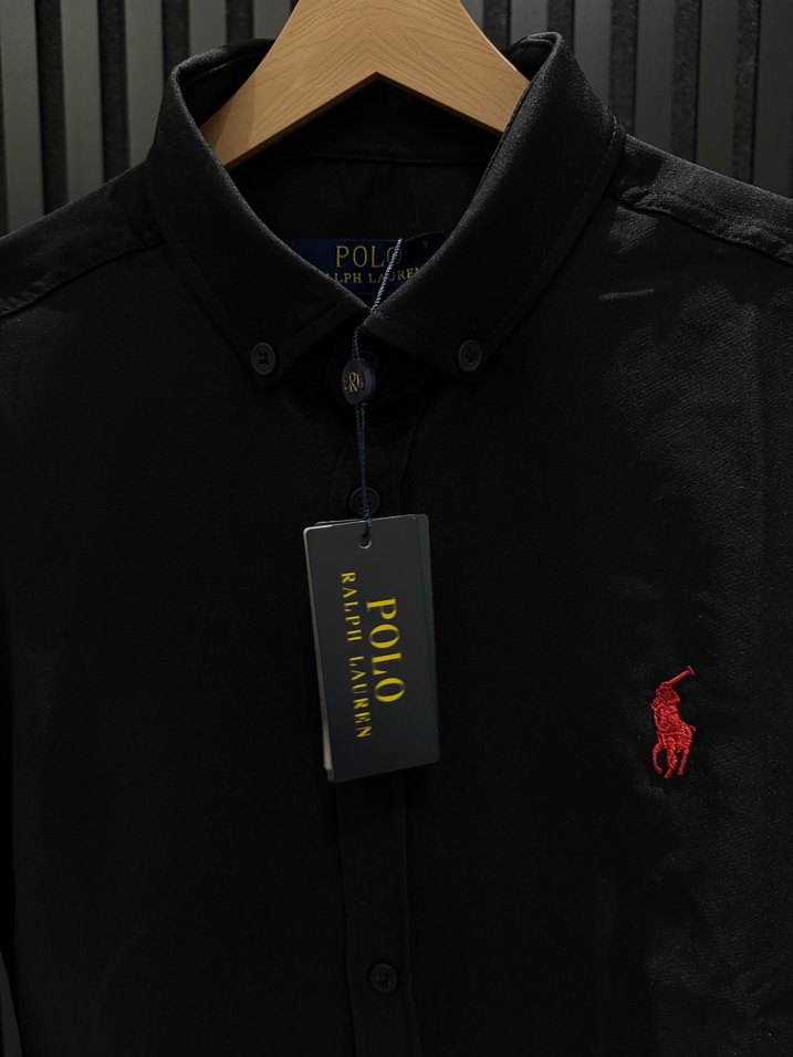 RL Polo Premium Kalite Siyah Gömlek - Görsel 3