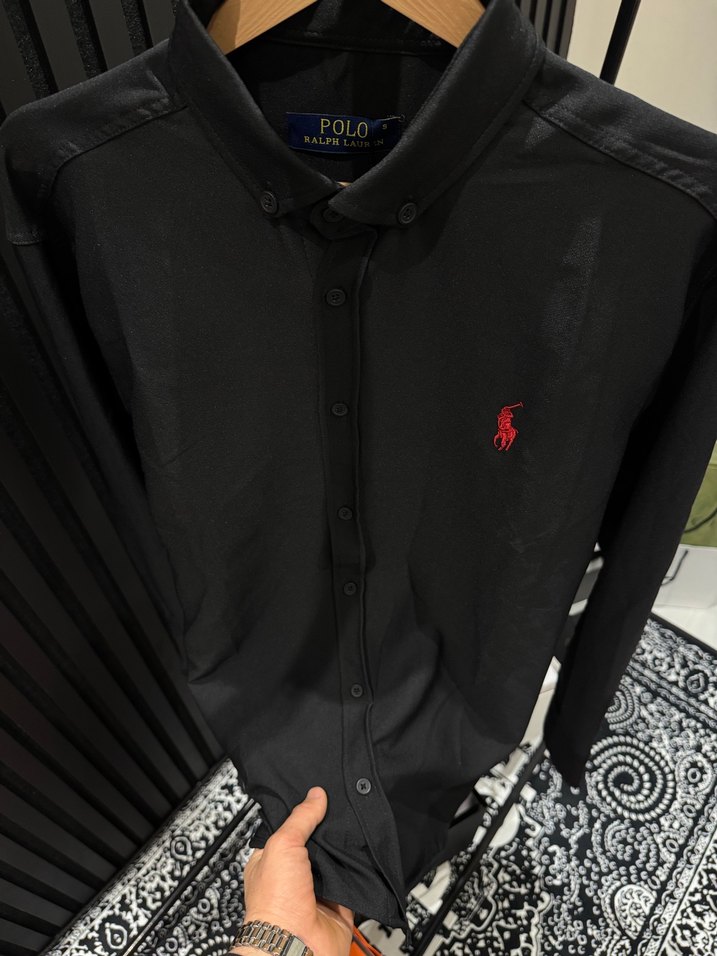 RL Polo Premium Kalite Siyah Gömlek - Görsel 2