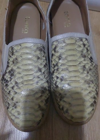 Yılan Desenli Kadın Espadril Loafer Babet - Görsel 5