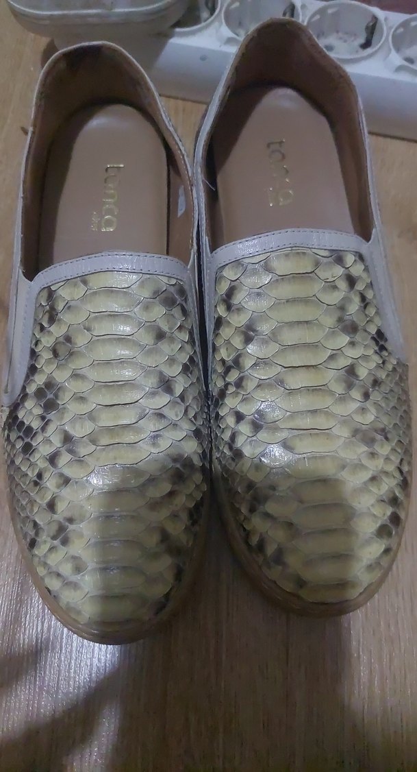 Yılan Desenli Kadın Espadril Loafer Babet - Görsel 5