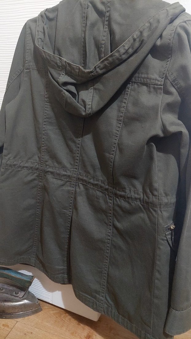 Rüzgarlık ince parka yeşil defacto - Görsel 4