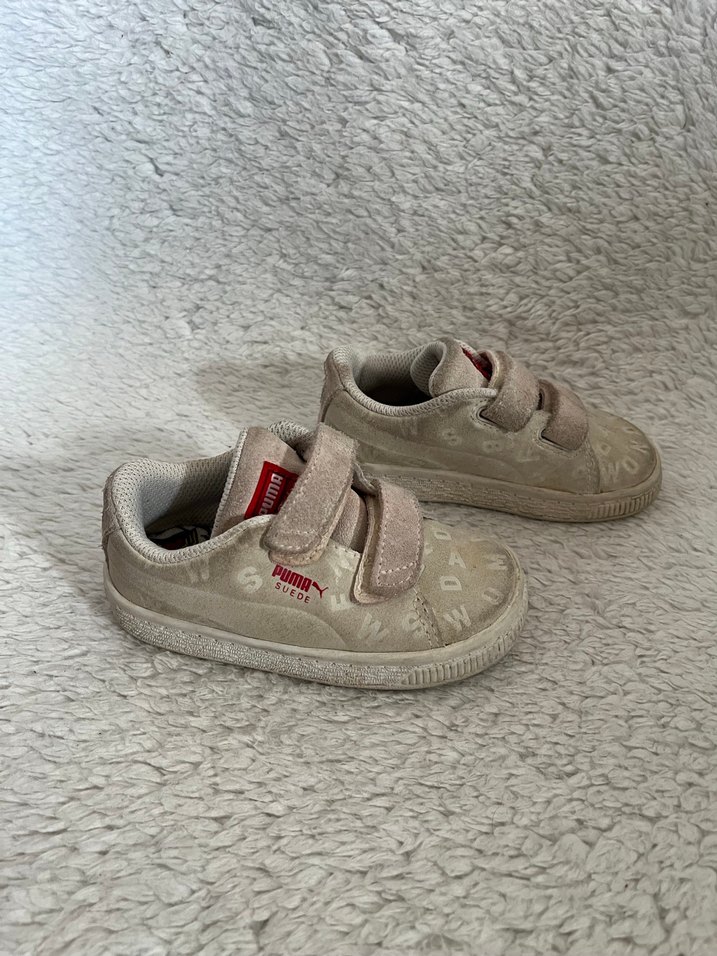 Kız Çocuk Gri Süet Spor Ayakkabı Velcro - Görsel 3