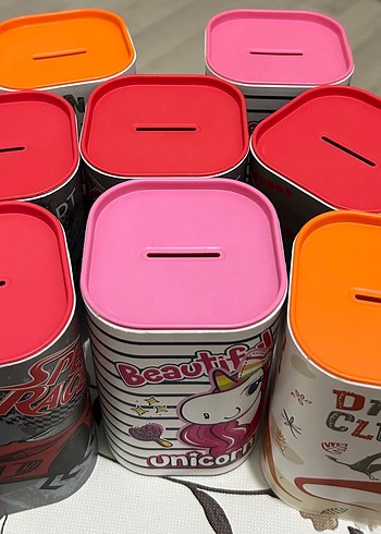 Çocuklar veya Öğrenciler için Desenli Kumbara - 8 Adet - Görsel 8