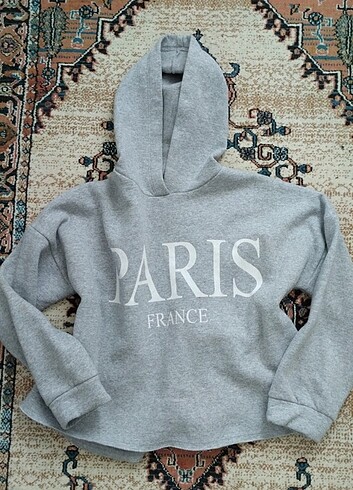 Kapüşonlu crop sweatshirt 